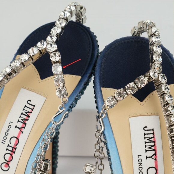 Jimmy Choo Saeda 100 Crystal-Embellished Satin Pumps, Sunrise Mix, EU 38.5/US8.5 - Picture 12 of 15